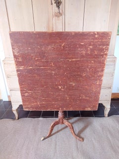 19th Century Swedish antique rustic Tilt top table