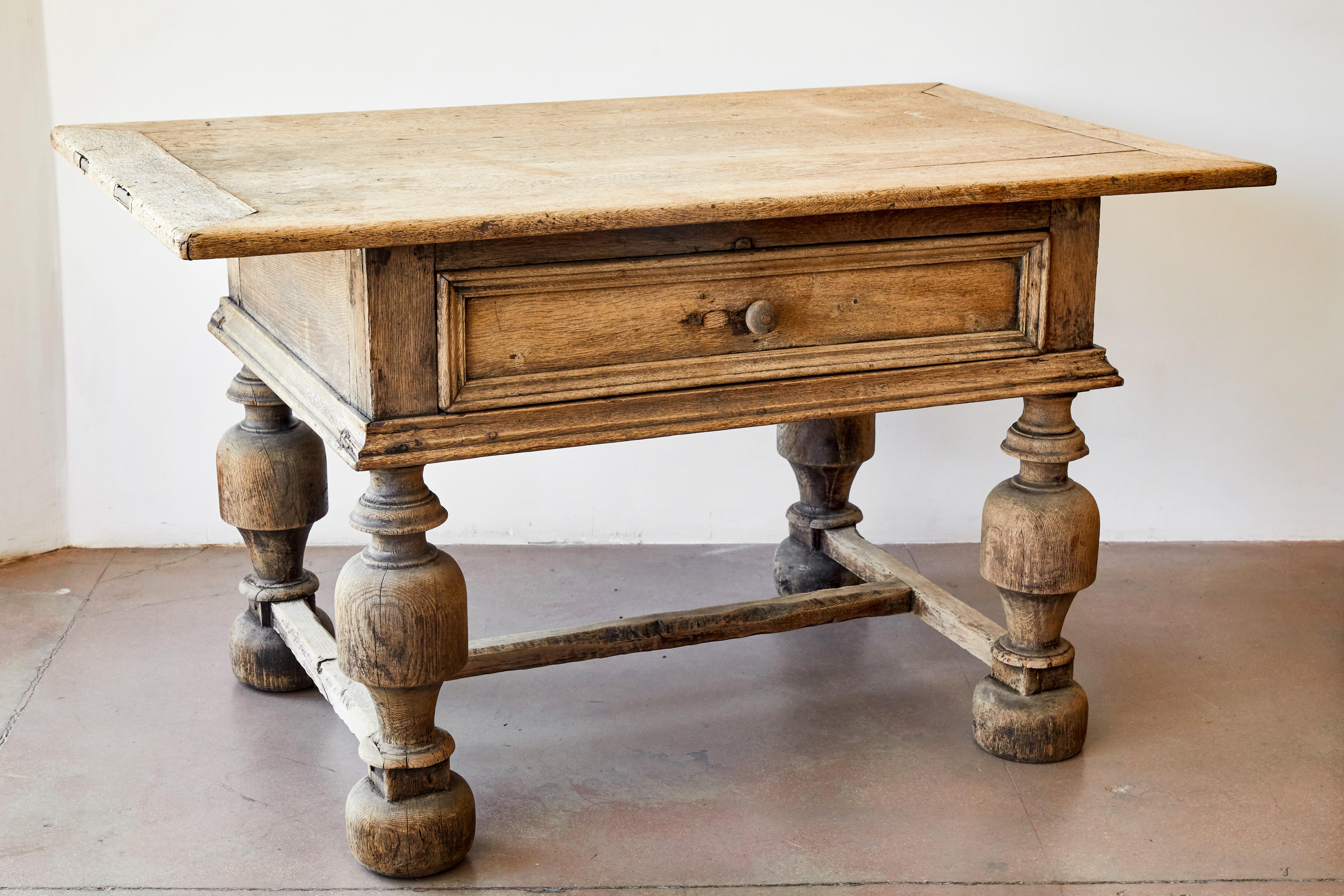 19th Century Swedish Baroque Table In Distressed Condition In Los Angeles, CA