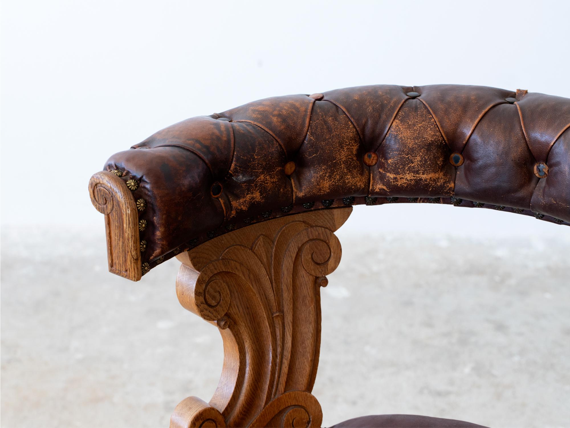 19th Century Swedish Barrel Back Desk Chair For Sale 2