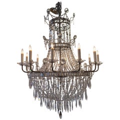 19th Century Swedish Basket Form Chandelier
