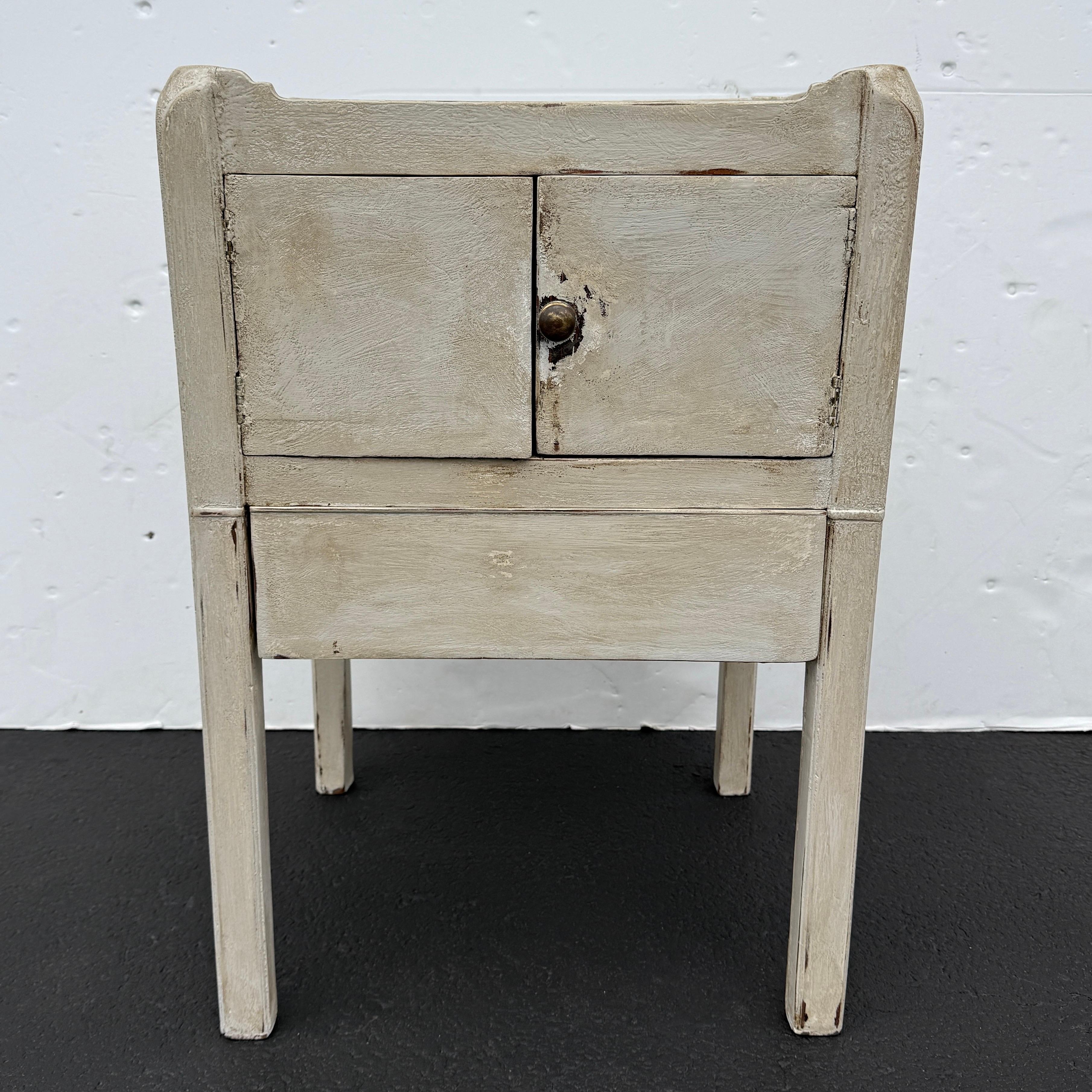 Wood 19th Century Swedish Bedside Nightstand End Table with Drawer For Sale