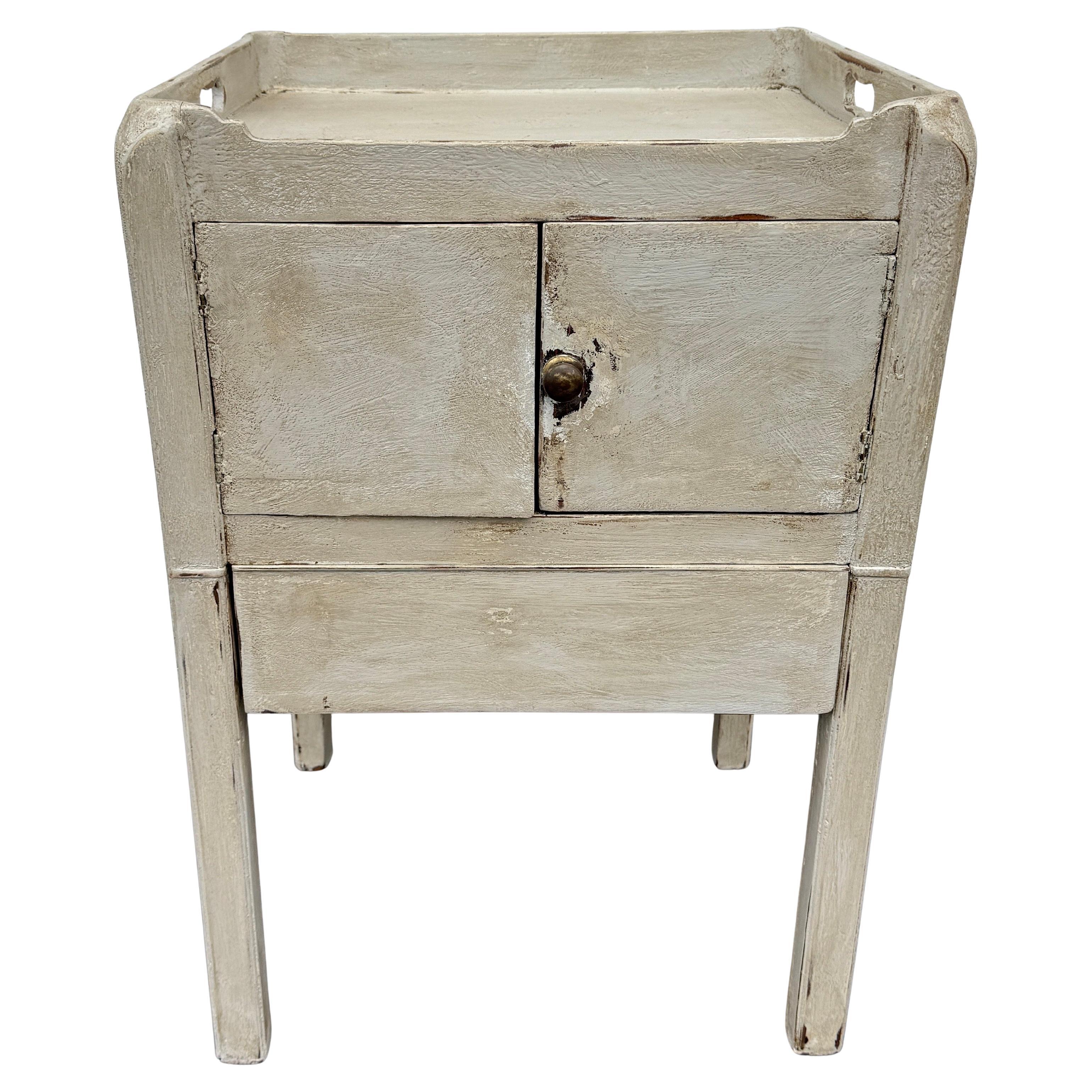 19th Century Swedish Bedside Nightstand End Table with Drawer For Sale