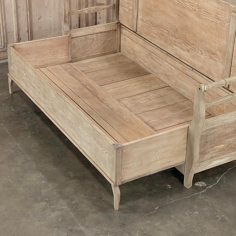 19th Century Swedish Bench ~ Trundle Bed in Stripped Pine 6