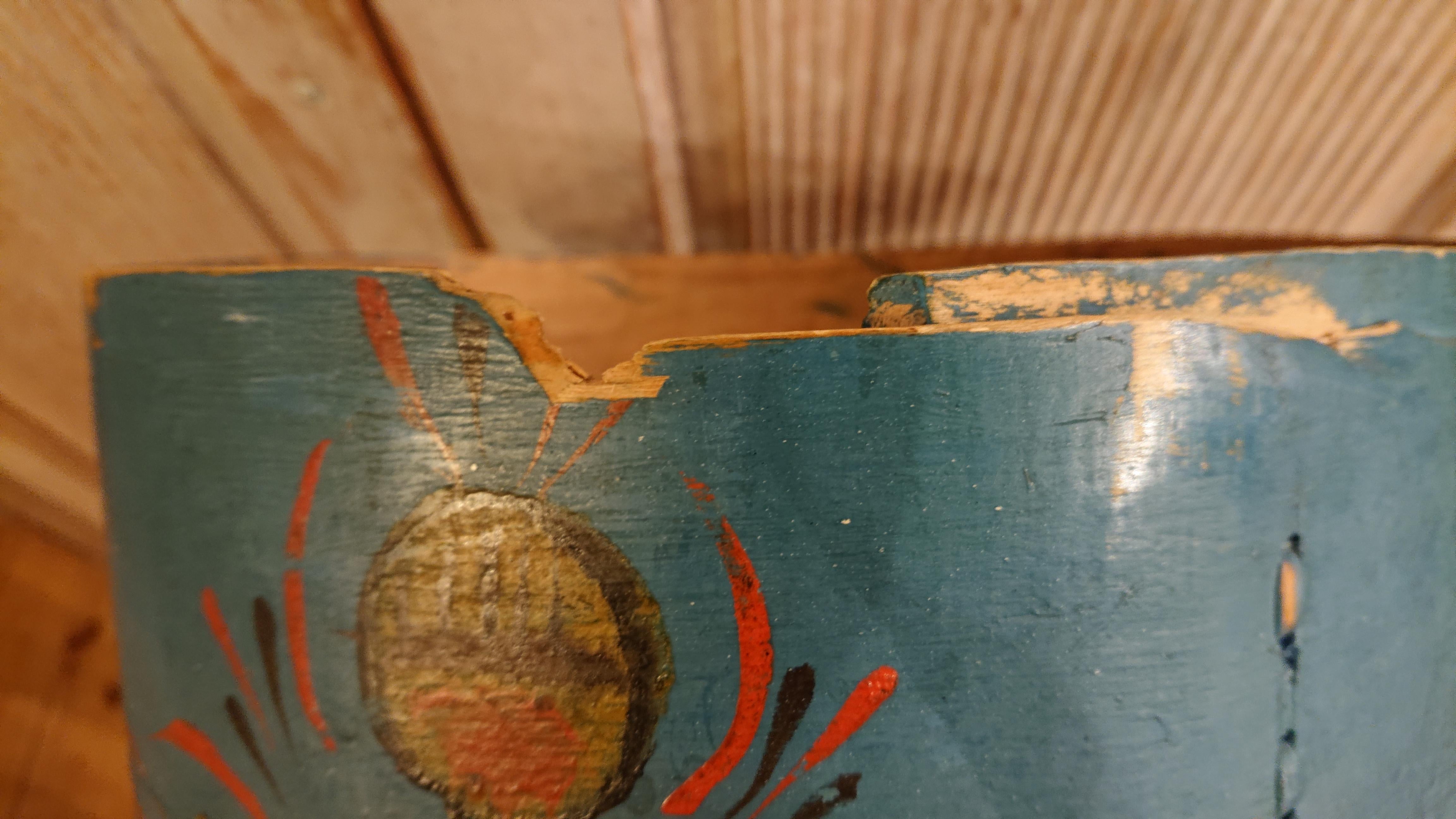 19th Century Swedish Bentwood Box with Original Paint Swedish Antiques 4