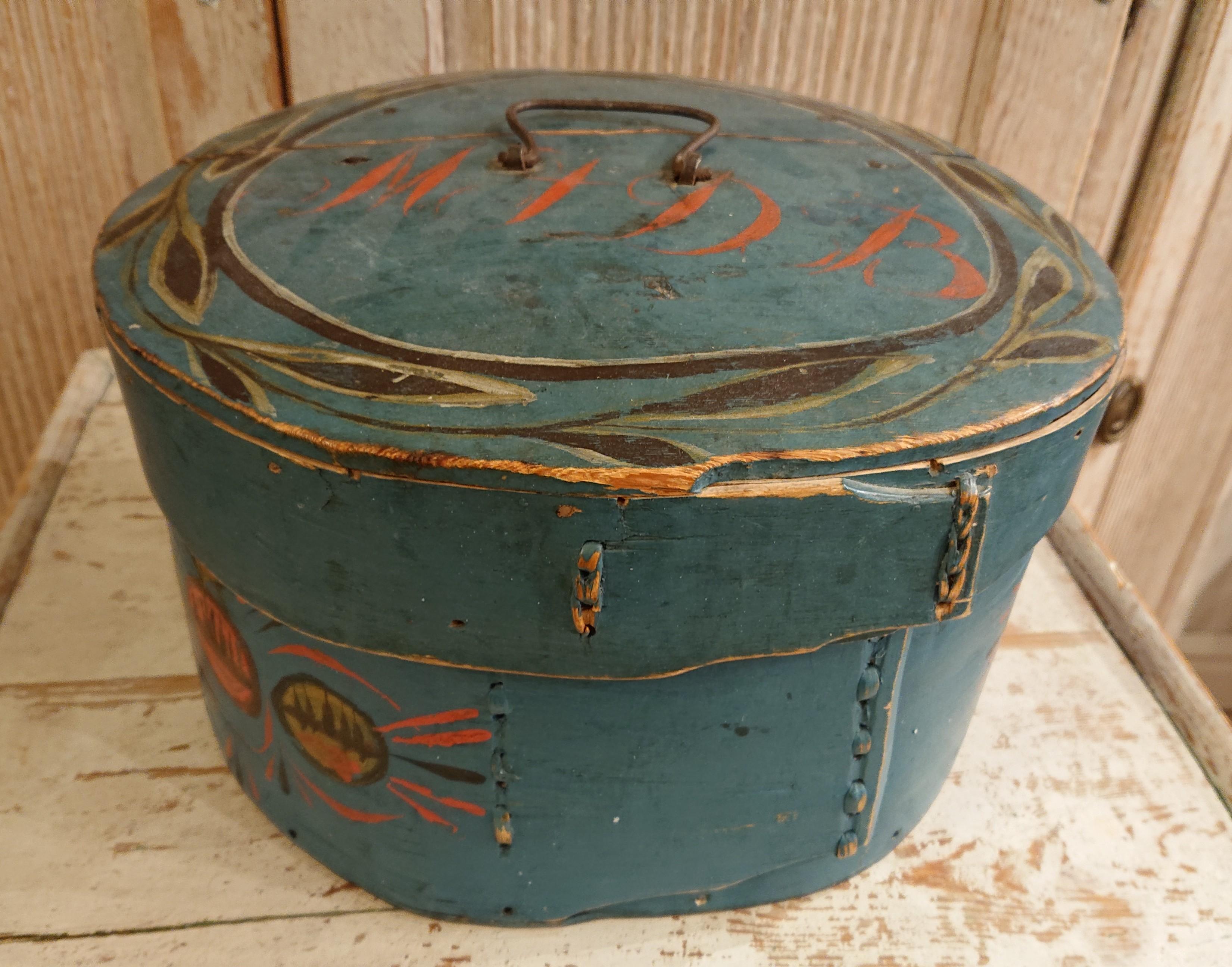 19th Century Swedish Bentwood Box with Original Paint Swedish Antiques 5