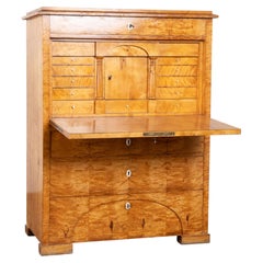 19th Century Swedish Biedermeier Birch Secretary Bureau