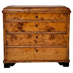 19th Century Swedish Biedermeier Chest of Drawers in Light Brown Birch, 1830