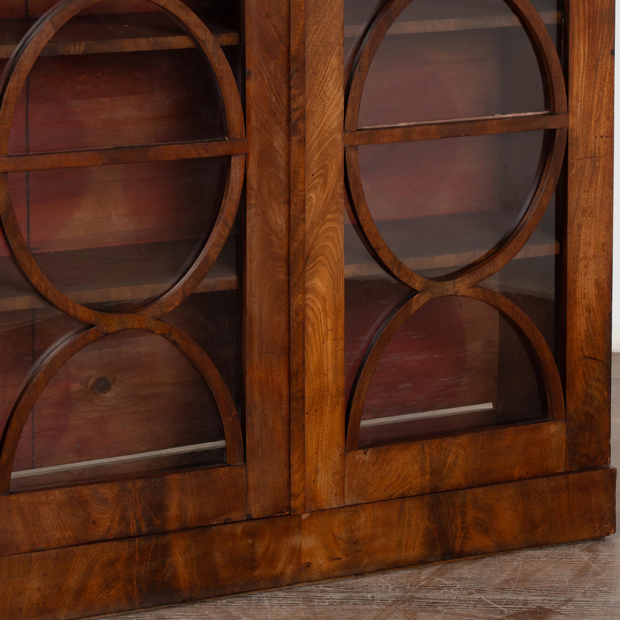 19th Century Swedish Biedermeier Narrow Mahogany Bookcase Display Cabinet 5