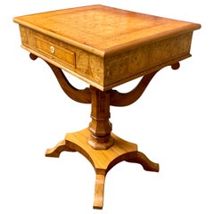 19th Century Swedish Biedermeier Side Table in Birch Wood