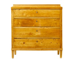 19th century Swedish birch caddy top chest of drawers
