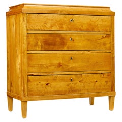 19th century Swedish birch caddy top chest of drawers