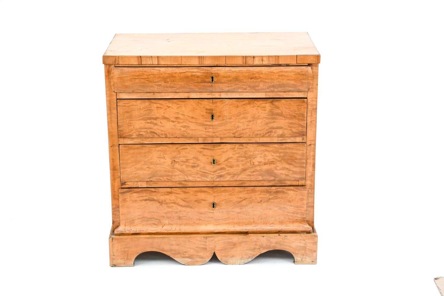 Biedermeier 19th Century Swedish Birch Chest of Drawers