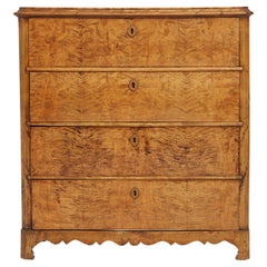 19th Century Swedish Birch Chest of Drawers