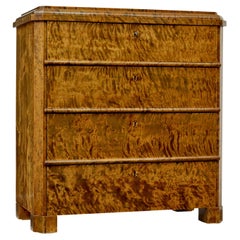19th century Swedish birch chest of drawers