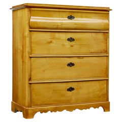19th century Swedish birch chest of drawers