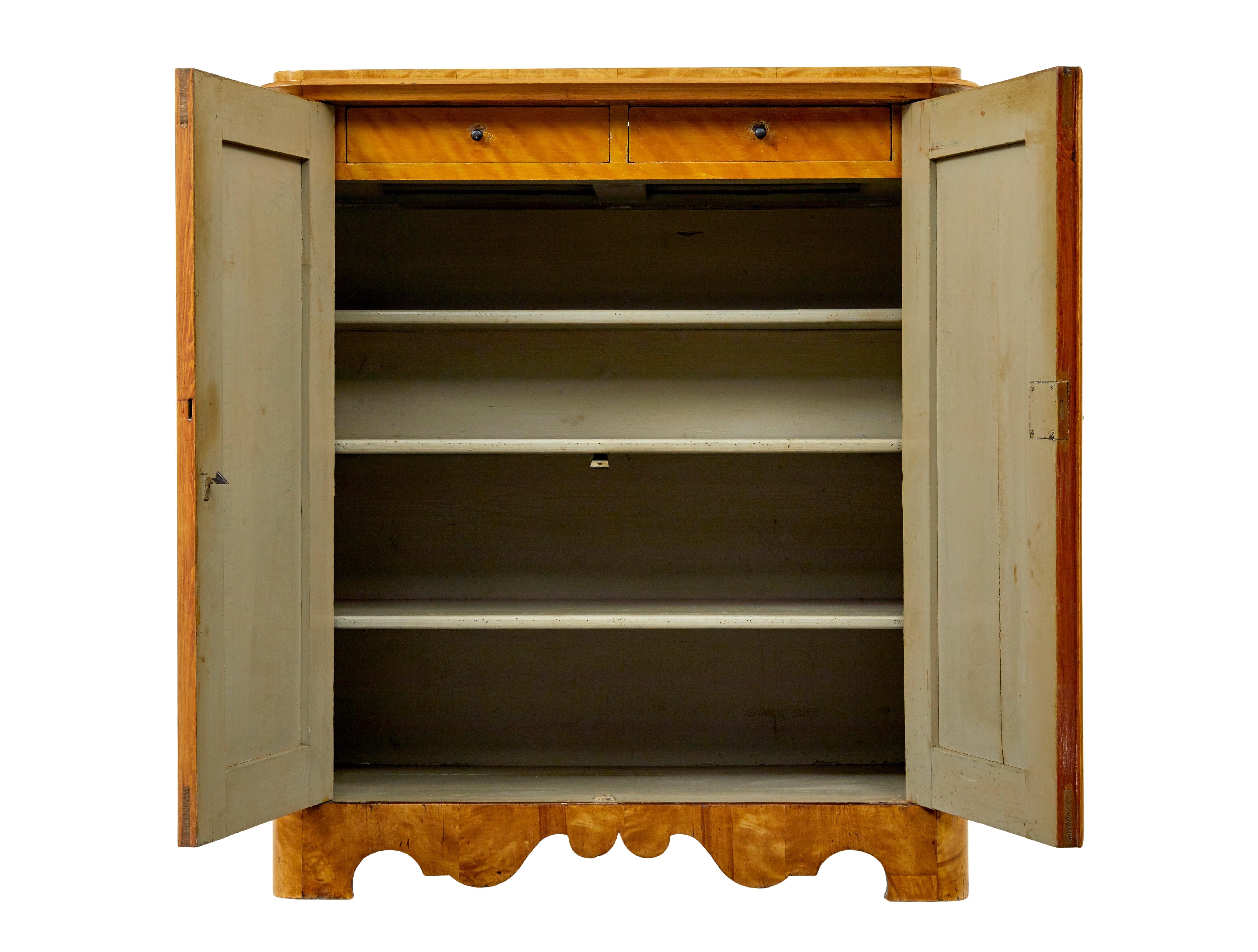 Gustavian 19th century Swedish birch cupboard For Sale