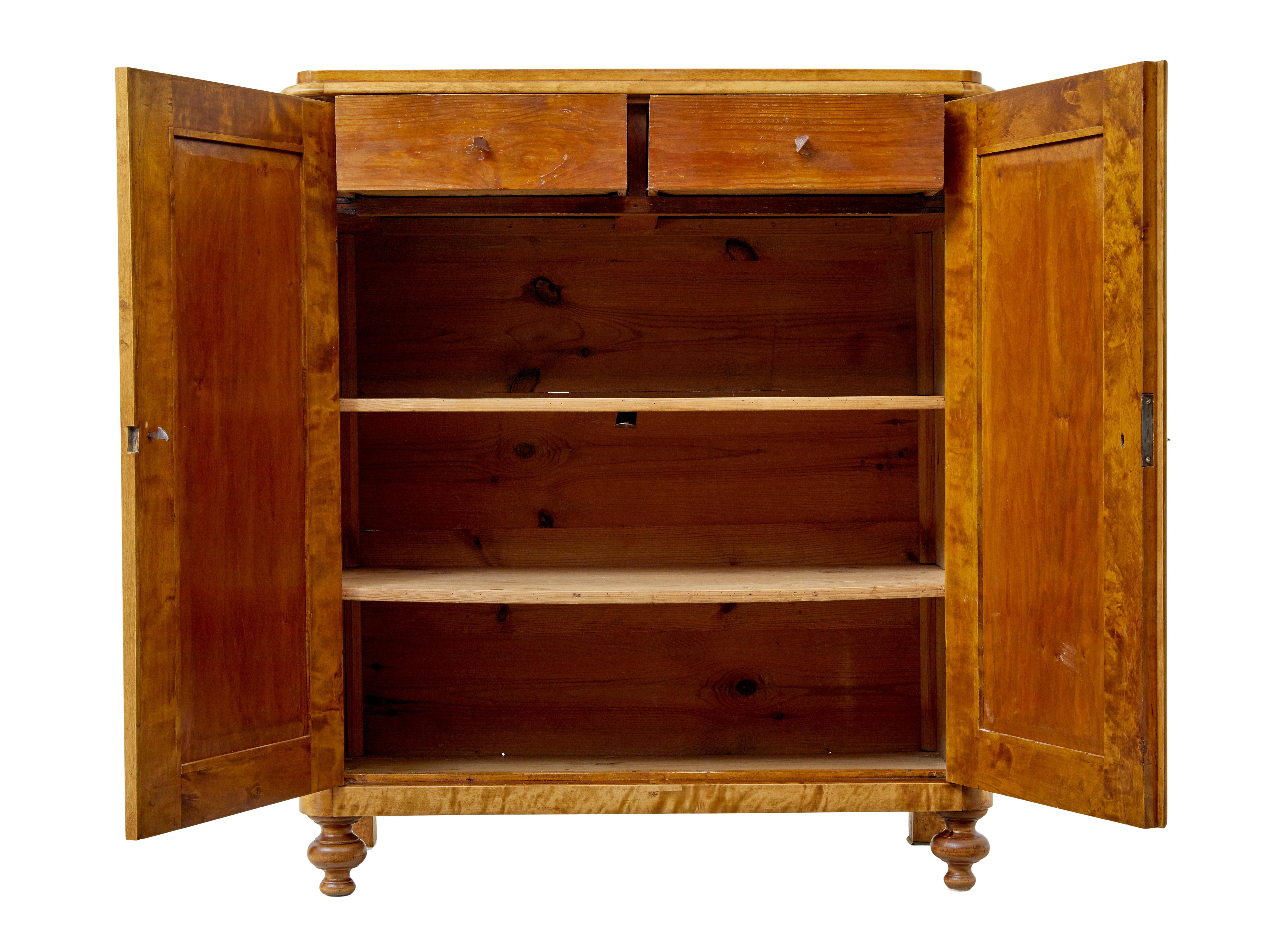 Victorian 19th century Swedish birch fitted cupboard
