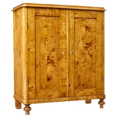 19th century Swedish birch fitted cupboard