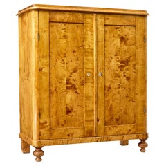 19th century Swedish birch fitted cupboard