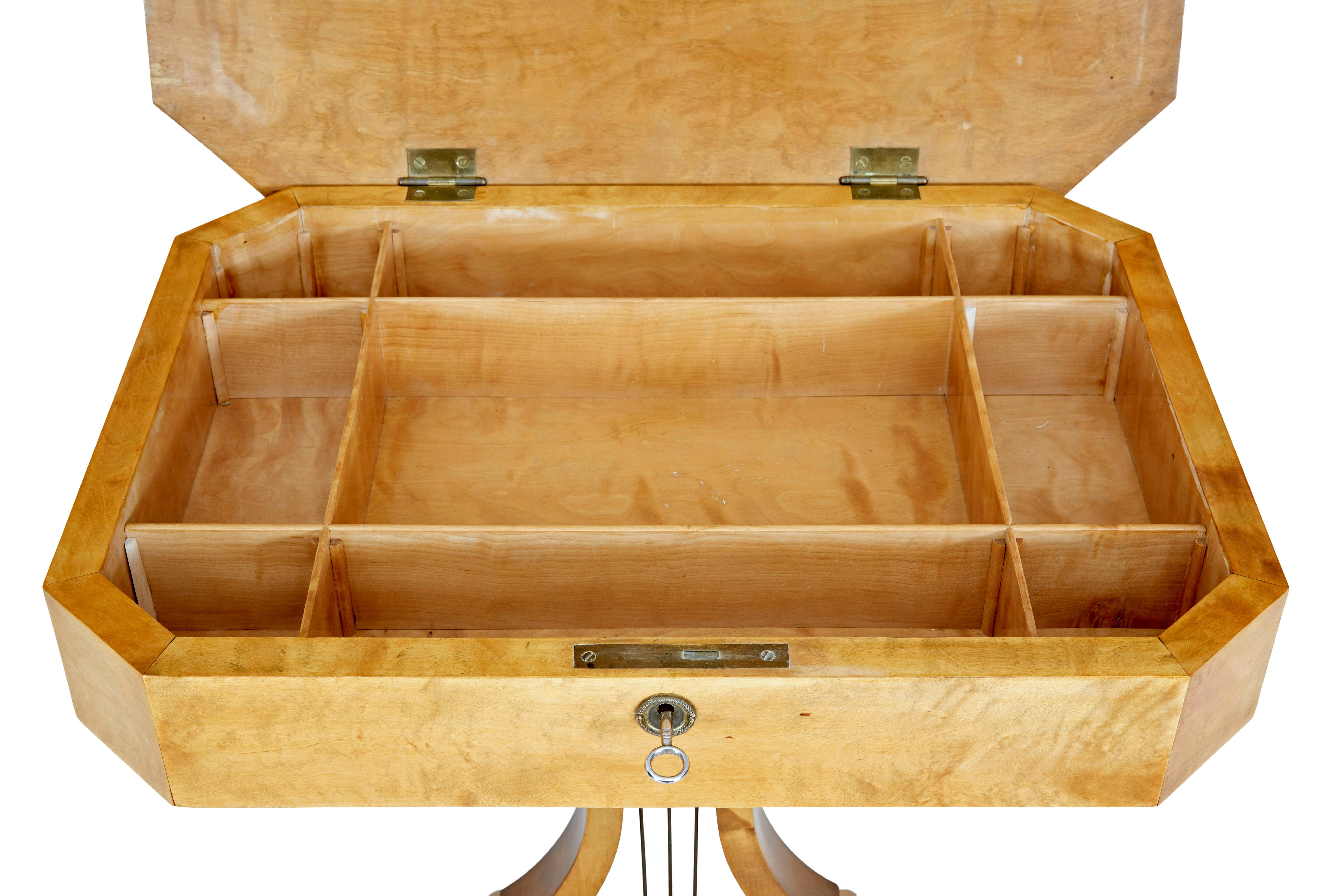 19th century Swedish birch lyre shaped occasional table For Sale 2