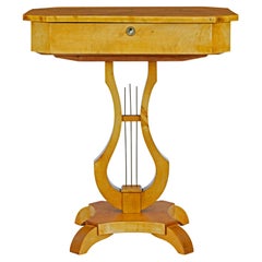 19th century Swedish birch lyre shaped occasional table 19th century Swedish birch lyre shaped occasional table