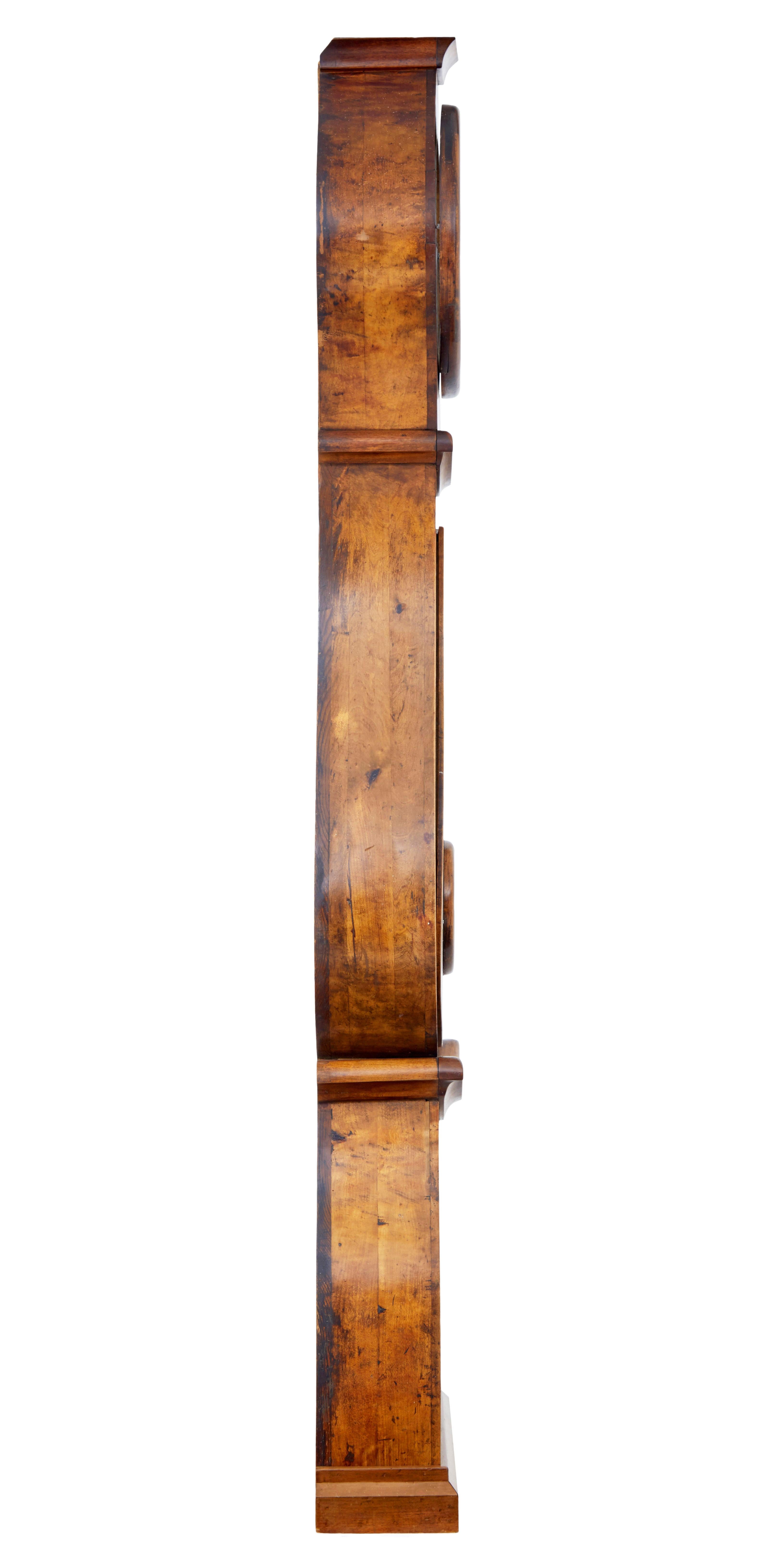 Hand-Carved 19th century Swedish birch mora clock For Sale