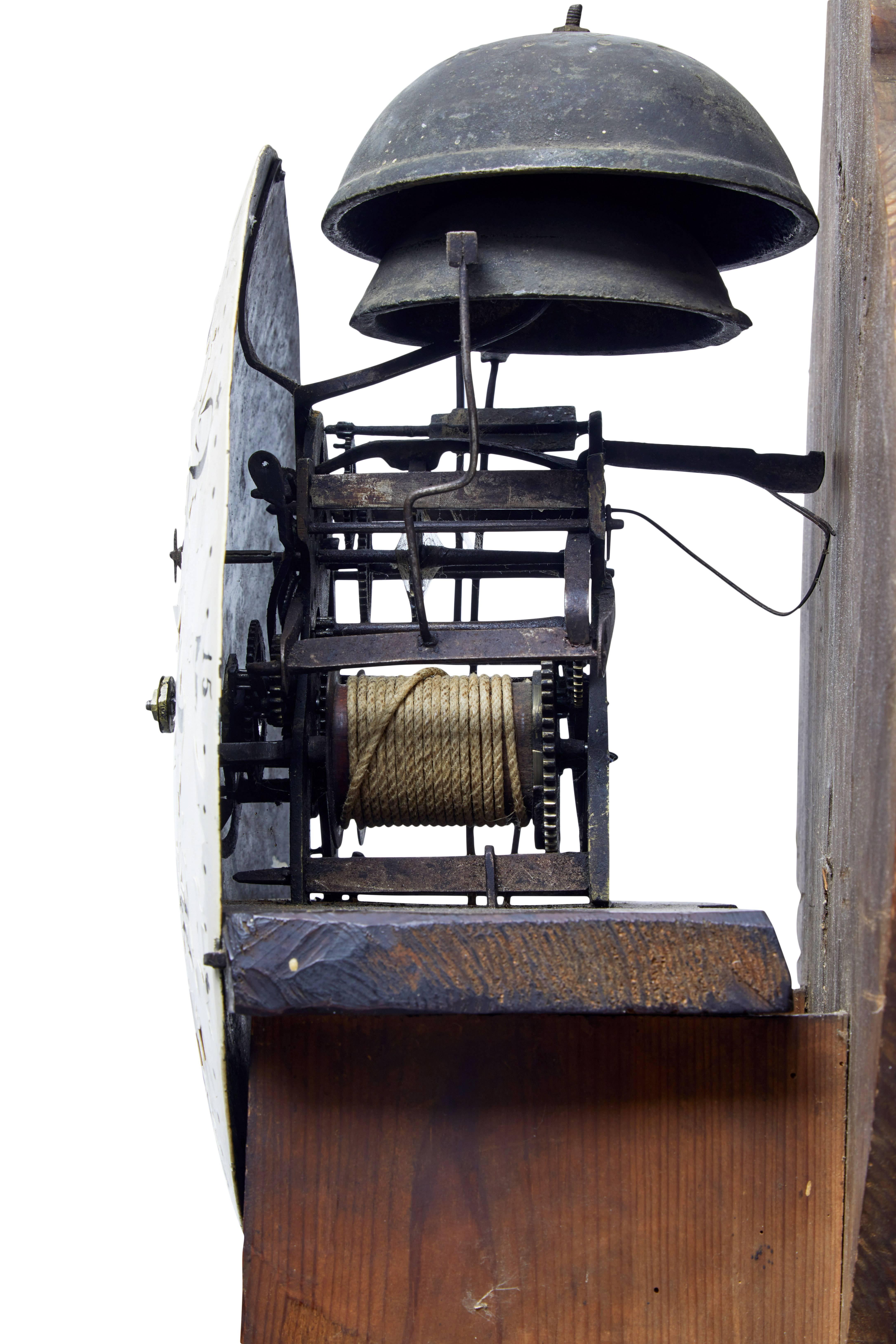 Woodwork 19th Century Swedish Birch Mora Long Case Clock