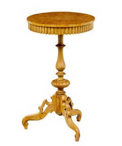 19th century Swedish birch oval occasional table