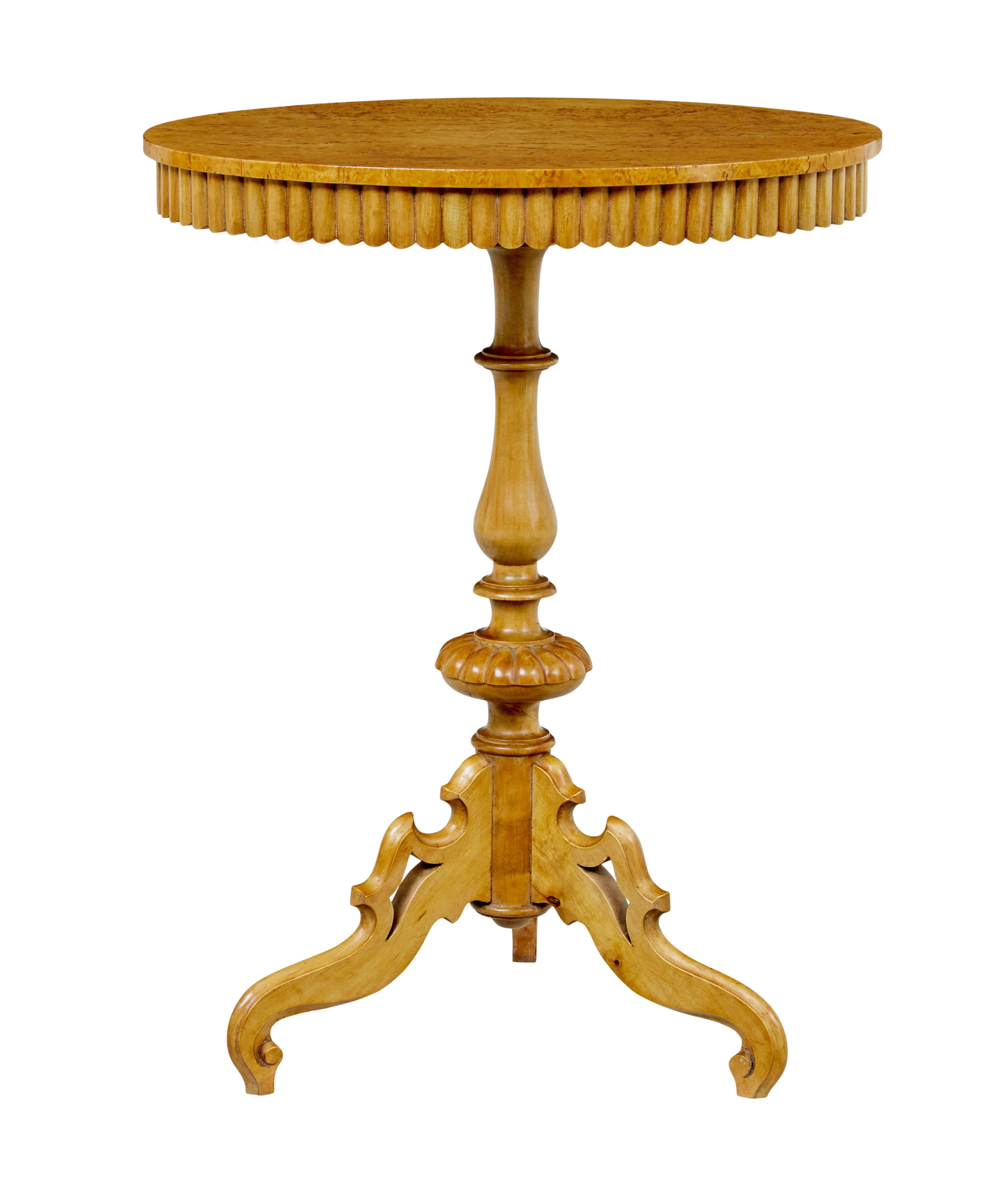 Victorian 19th century Swedish birch oval occasional table For Sale