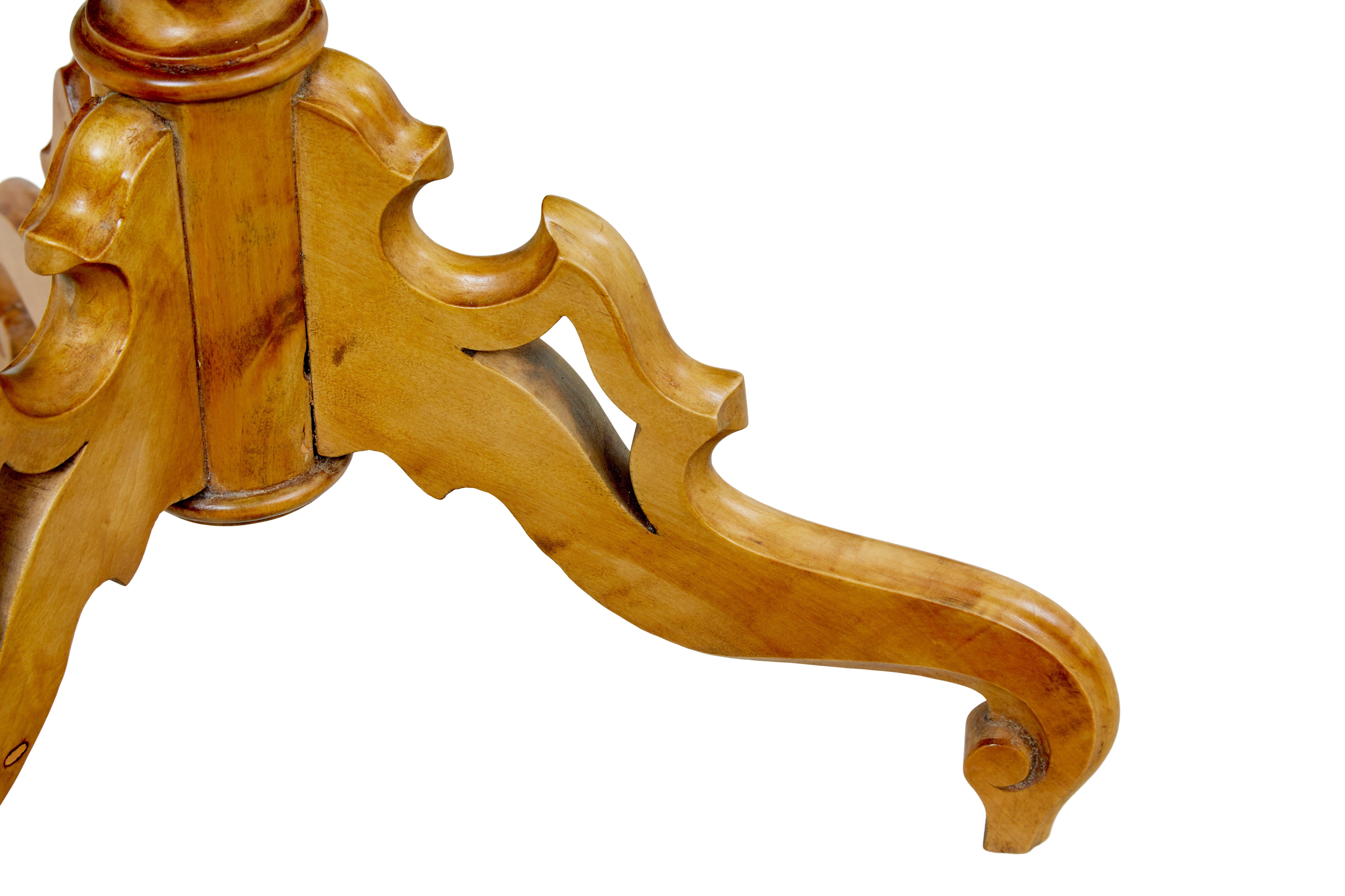 Birch 19th century Swedish birch oval occasional table For Sale