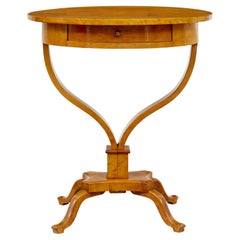 19th century Swedish birch oval side table