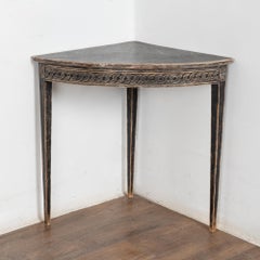 19th Century Swedish Black Corner Table