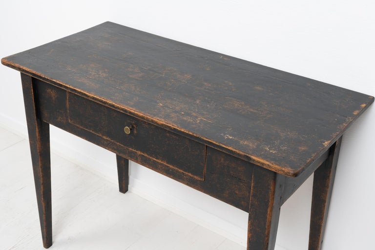 19th Century Swedish Black Gustavian Style Side Table For Sale 5