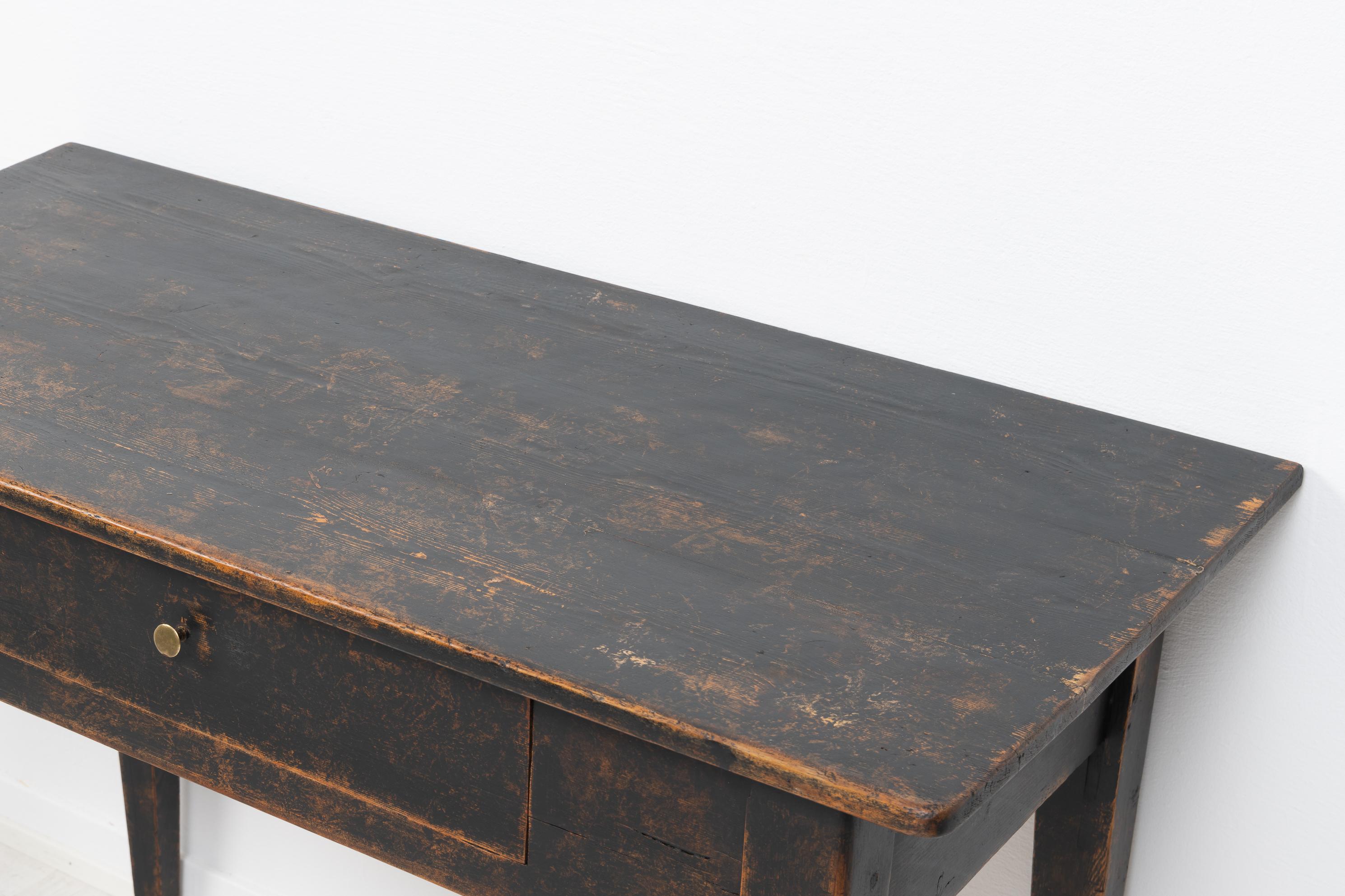 19th Century Swedish Black Gustavian Style Side Table 6