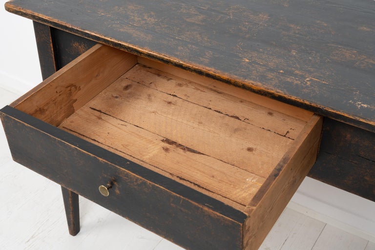 19th Century Swedish Black Gustavian Style Side Table For Sale 7