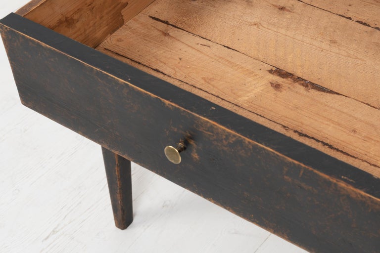 19th Century Swedish Black Gustavian Style Side Table For Sale 8