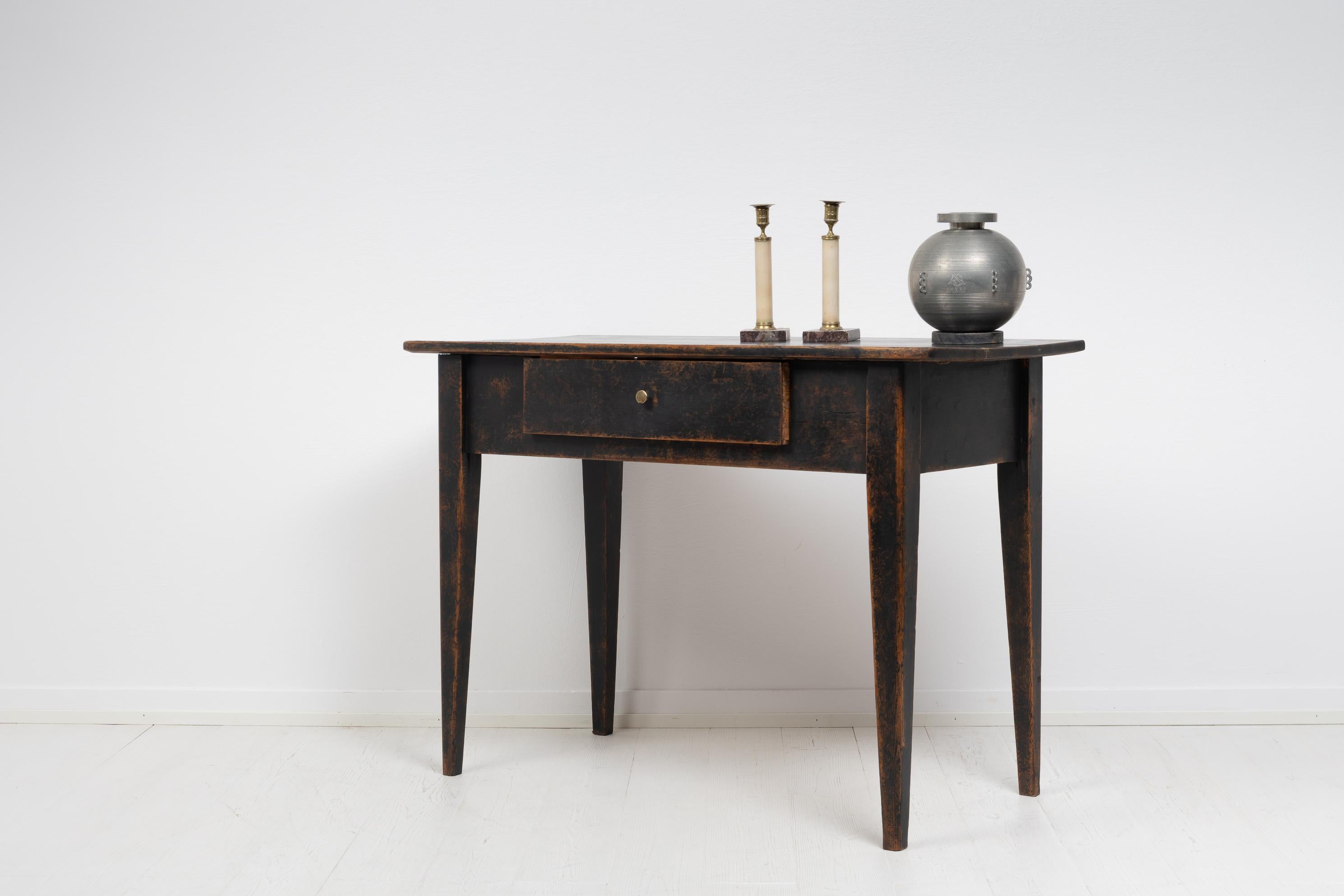 19th Century Swedish Black Gustavian Style Side Table 1