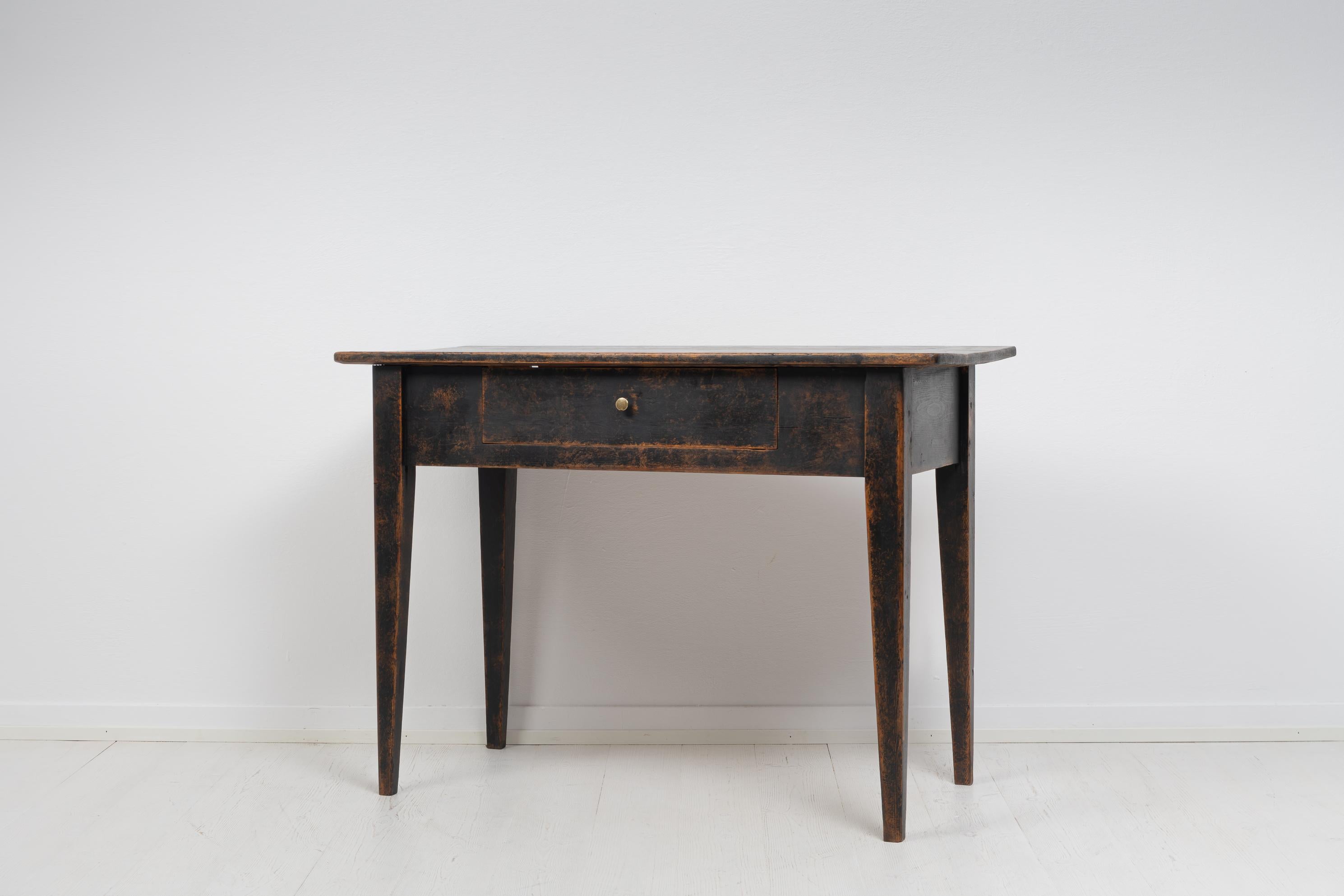 19th Century Swedish Black Gustavian Style Side Table 4