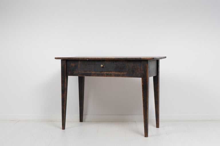 19th Century Swedish Black Gustavian Style Side Table For Sale 4