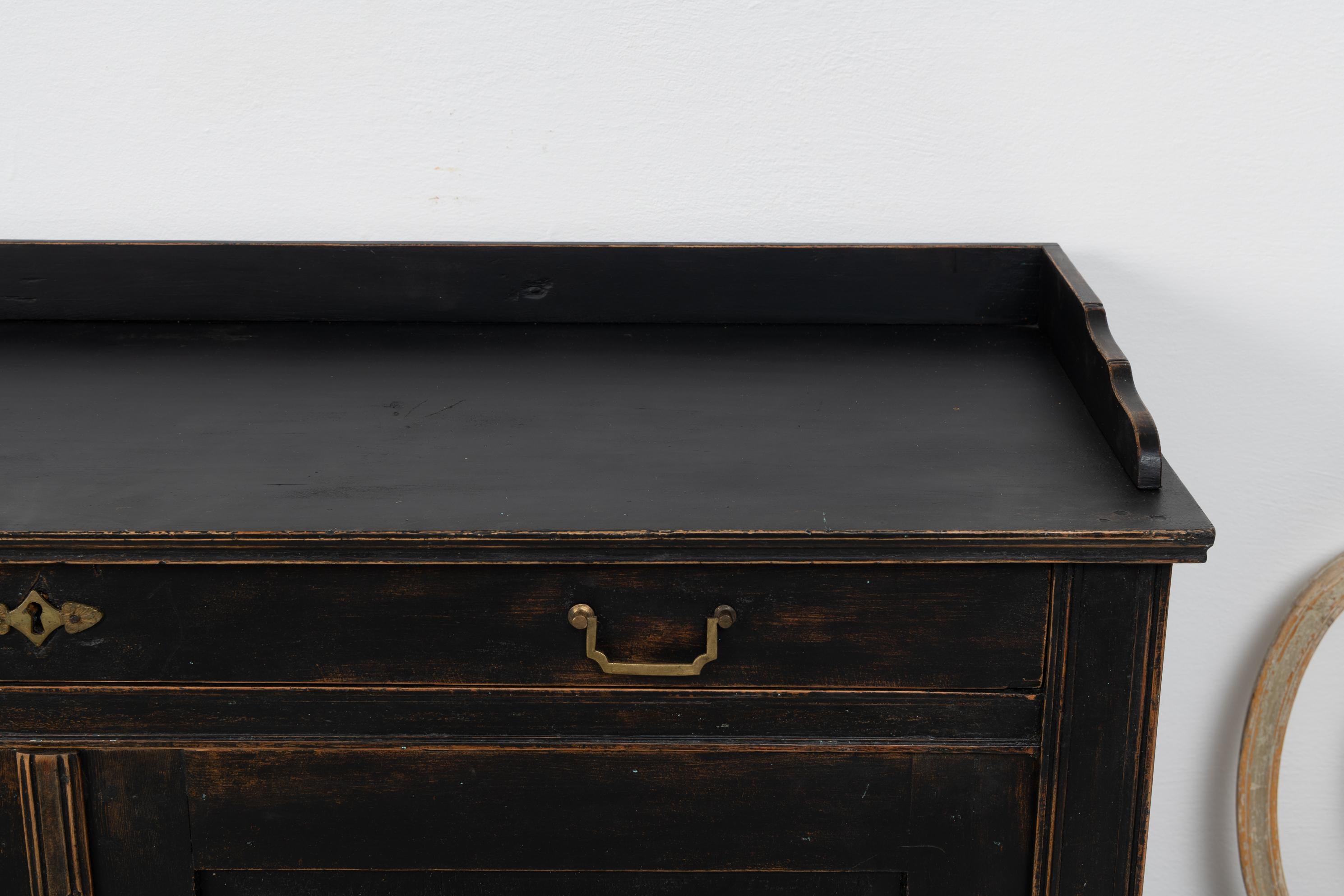 19th Century Swedish Black Gustavian Style Sideboard 6