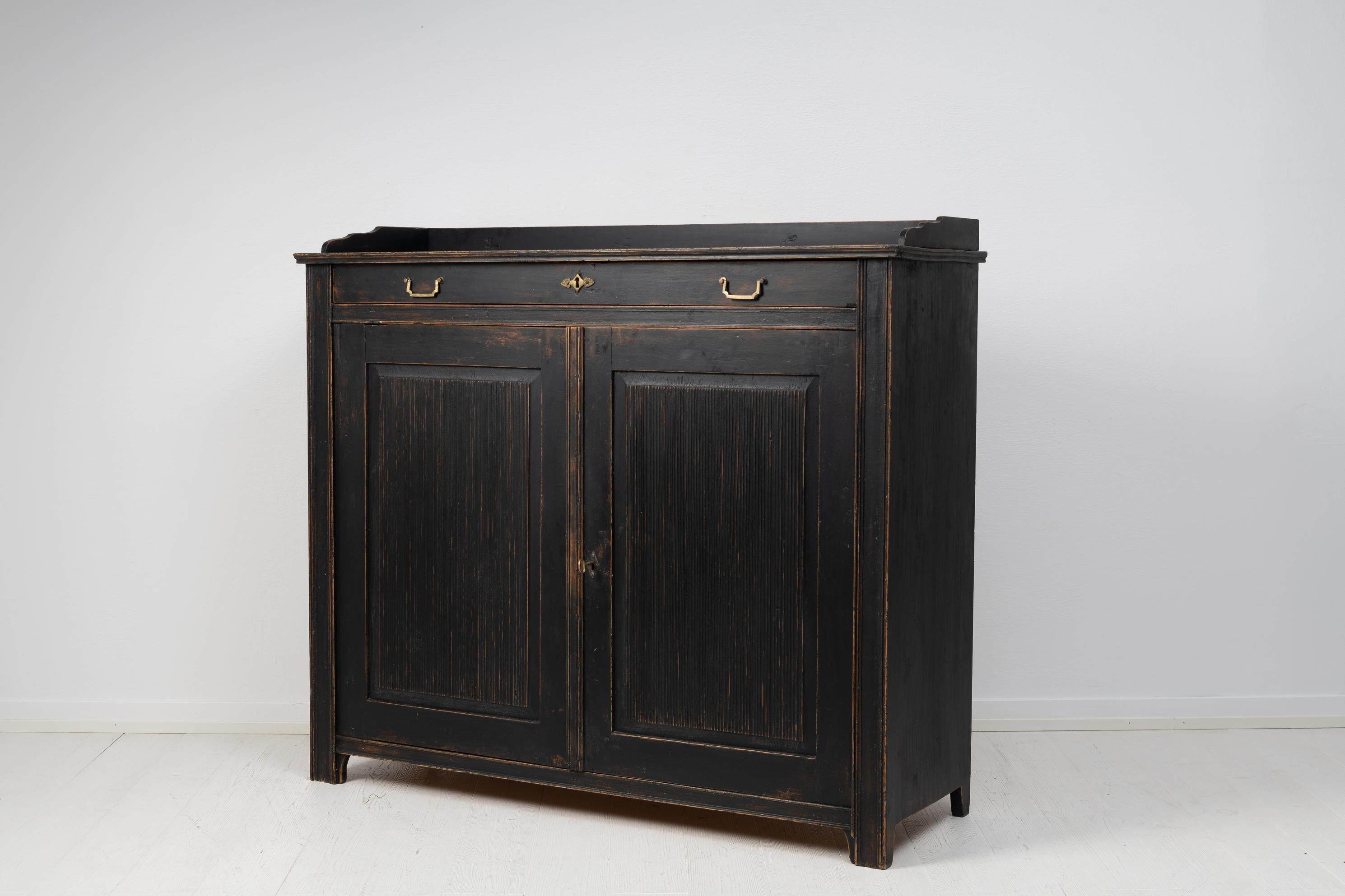 Hand-Crafted 19th Century Swedish Black Gustavian Style Sideboard