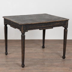 19th Century Swedish Black Painted Pine Side Table