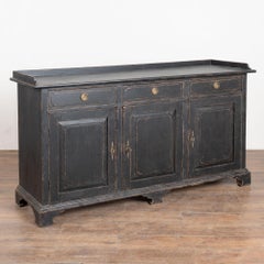 19th Century Swedish Black Painted Pine Sideboard Buffet