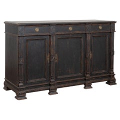 19th Century Swedish Black Painted Pine Sideboard Buffet