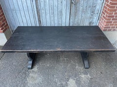 19th Century Swedish Black Rectangular Dining Table, Sweden 1860-1880