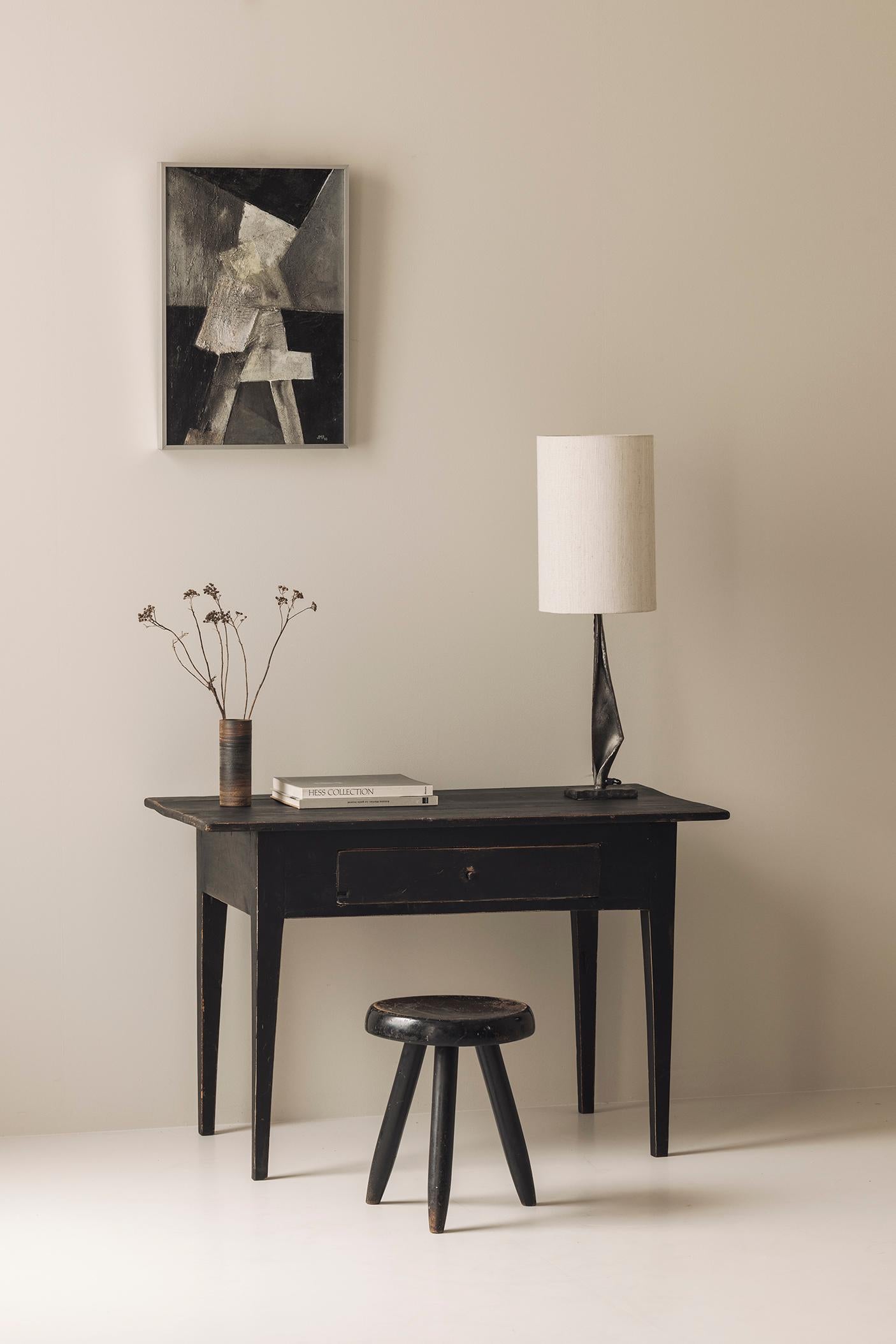 19th century Swedish black stained desk / table For Sale 7