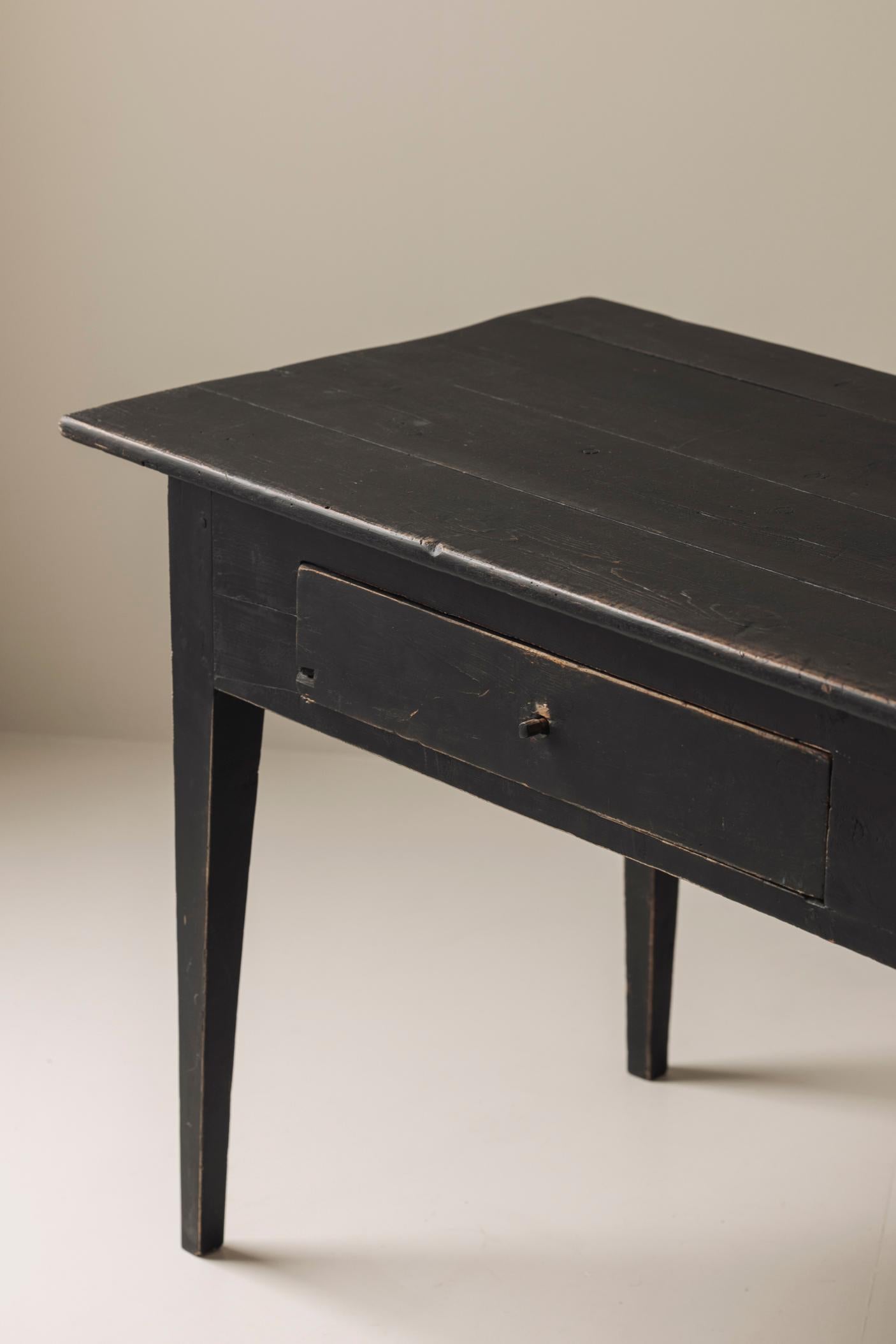 19th Century 19th century Swedish black stained desk / table For Sale