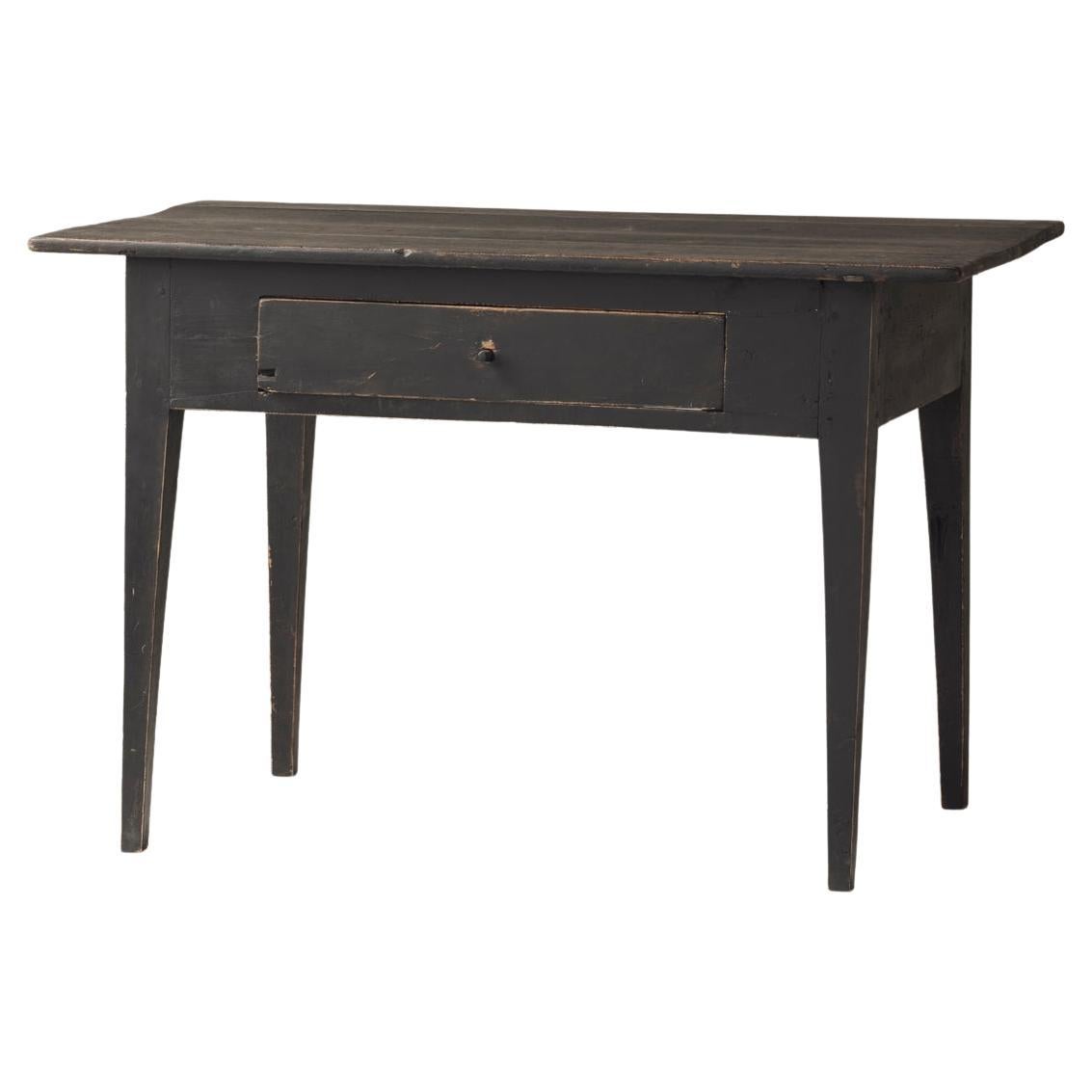 19th century Swedish black stained desk / table For Sale