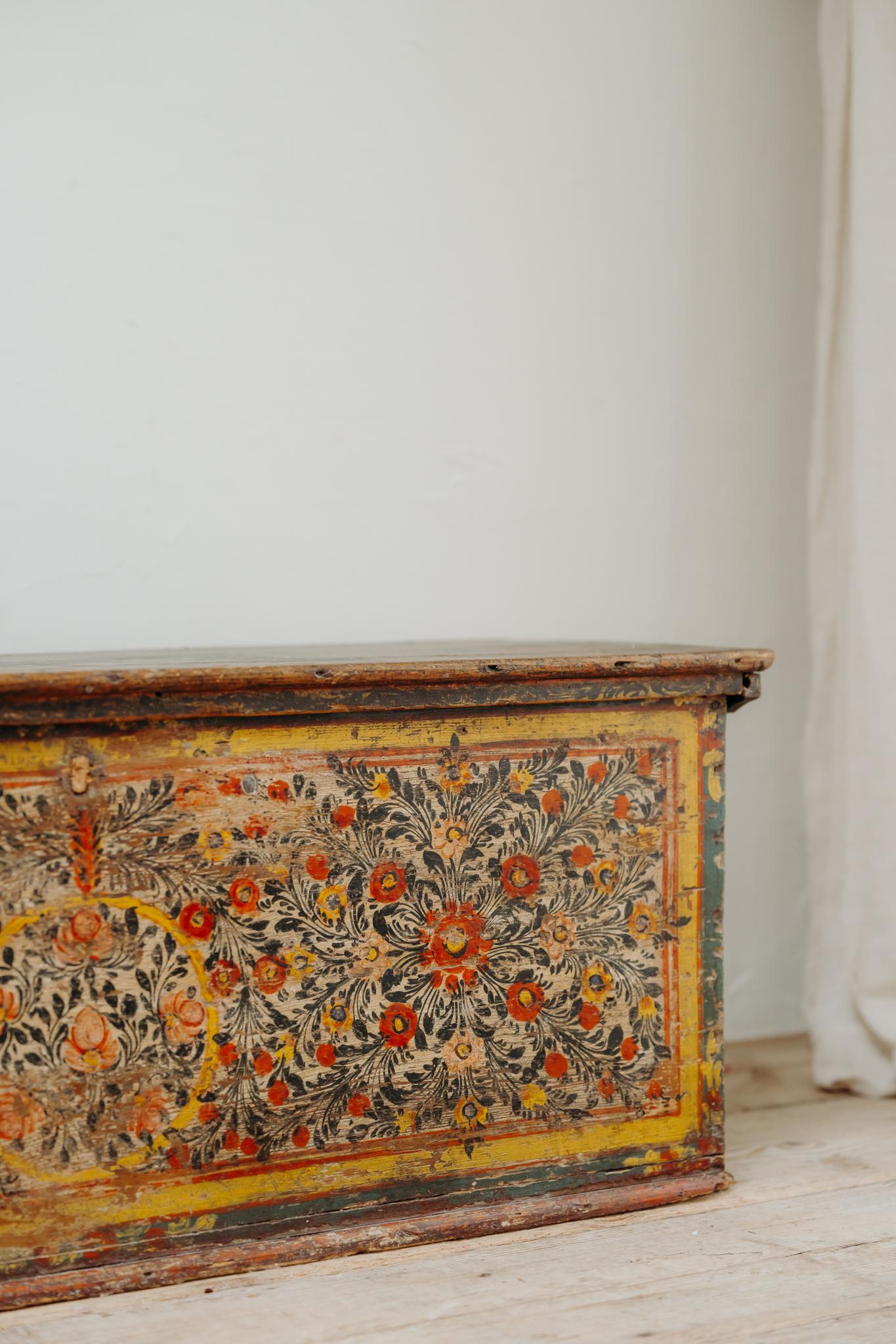 Arcón sueco para mantas del siglo XIX en venta 10