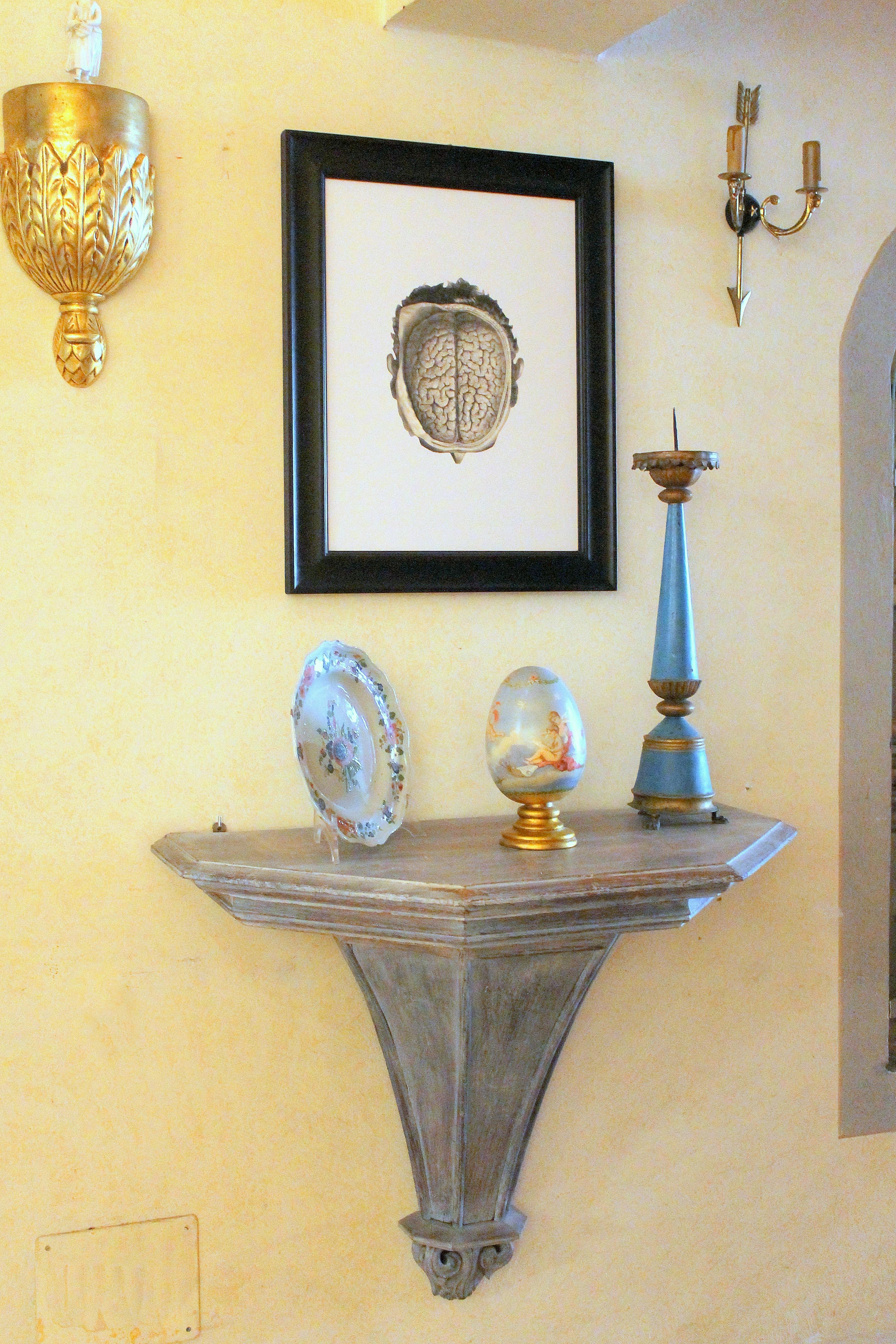 19th Century Swedish Pale Grey Oak Wall Mounted Console Tables or Brackets In Good Condition In Firenze, IT